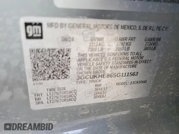 ✅ 2025 Chevrolet Silverado 1500 • VIN: 3GCUKHE86SG111563 • Лот: 42922455. Опубликован ранее на Copart с пробегом Не указан. Бесплатный доступ к архиву аукционных продаж из США и подробный отчёт об истории автомобиля на DreamBid. Изображение 13.