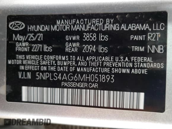 ✅ 2021 Hyundai Elantra SEL • VIN: 5NPLS4AG6MH051893 • Lot: 85942035. Wystawiony na Copart z przebiegiem 29 584 mil. Bezpłatny archiwum sprzedaży aukcyjnych z USA i szczegółowy raport historii pojazdu na DreamBid. Zdjęcie 12.