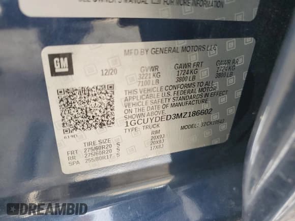 ✅ 2021 Chevrolet Silverado 1500 LT • VIN: 1GCUYDED3MZ186602 • Lot: 68832124. Wystawiony na Copart z przebiegiem 71 156 mil. Bezpłatny archiwum sprzedaży aukcyjnych z USA i szczegółowy raport historii pojazdu na DreamBid. Zdjęcie 12.
