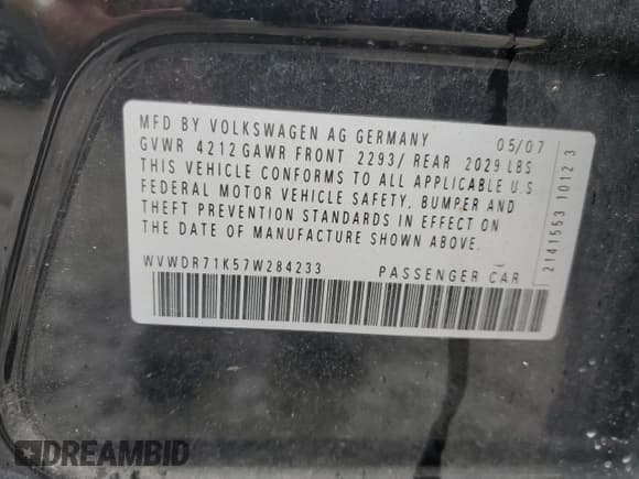 ✅ 2007 Volkswagen Rabbit • VIN: WVWDR71K57W284233 • Лот: 54092345. Опубликован ранее на Copart с пробегом 191 908 миль. Бесплатный доступ к архиву аукционных продаж из США и подробный отчёт об истории автомобиля на DreamBid. Изображение 13.