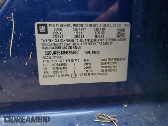 ✅ 2014 Chevrolet Silverado 1500 LTZ • VIN: 3GCUKSEJ3EG304886 • Лот: 68710045. Опубликован ранее на Copart с пробегом 181 905 миль. Бесплатный доступ к архиву аукционных продаж из США и подробный отчёт об истории автомобиля на DreamBid. Изображение 13.
