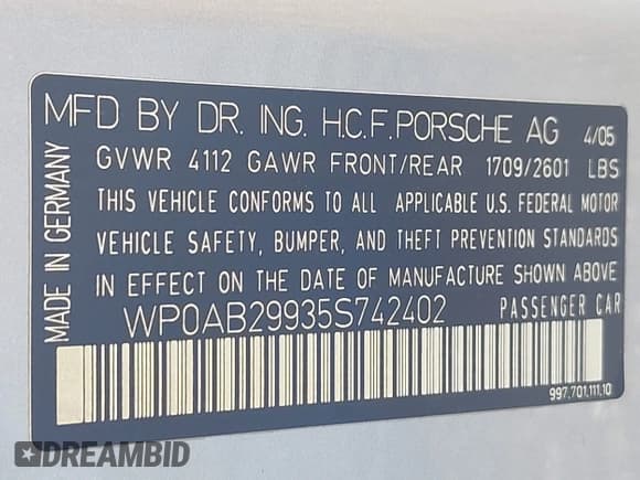 ✅ 2005 Porsche 911 Turbo S • VIN: WP0AB29935S742402 • Лот: 42741181. Опубликован ранее на IAAI с пробегом 139 594 миль. Бесплатный доступ к архиву аукционных продаж из США и подробный отчёт об истории автомобиля на DreamBid. Изображение 9.
