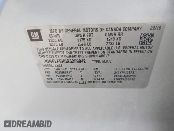 ✅ 2016 Chevrolet Equinox LT • VIN: 2GNFLFEK5G6259042 • Лот: 43590845. Опубликован ранее на IAAI с пробегом 138 947 миль. Бесплатный доступ к архиву аукционных продаж из США и подробный отчёт об истории автомобиля на DreamBid. Изображение 9.