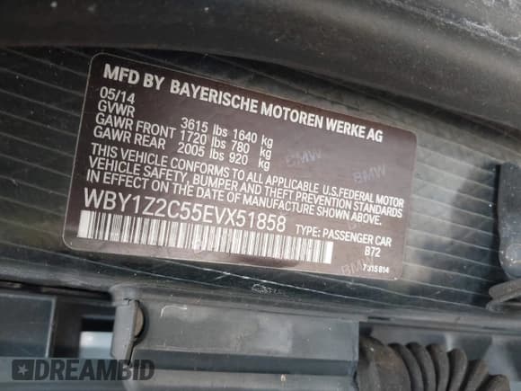 ✅ 2014 BMW i3 • VIN: WBY1Z2C55EVX51858 • Lot: 43212001. Wystawiony na IAAI z przebiegiem Nie podano. Bezpłatny archiwum sprzedaży aukcyjnych z USA i szczegółowy raport historii pojazdu na DreamBid. Zdjęcie 9.