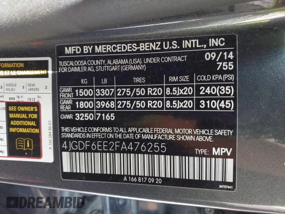 ✅ 2015 Mercedes-Benz GL 450 • VIN: 4JGDF6EE2FA476255 • Лот: 42916595. Опубликован ранее на IAAI с пробегом 122 606 миль. Бесплатный доступ к архиву аукционных продаж из США и подробный отчёт об истории автомобиля на DreamBid. Изображение 9.