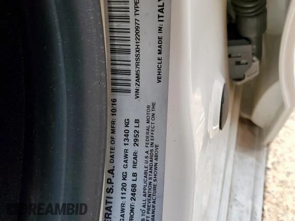 ✅ 2017 Maserati Ghibli S • VIN: ZAM57RSSXH1220977 • Лот: 64709005. Опубликован ранее на Copart с пробегом 83 841 миль. Бесплатный доступ к архиву аукционных продаж из США и подробный отчёт об истории автомобиля на DreamBid. Изображение 12.