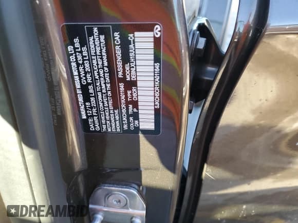 ✅ 2019 Infiniti QX30 Essential • VIN: SJKCH5CR1KA011645 • Лот: 89090245. Опубликован ранее на Copart с пробегом 82 236 миль. Бесплатный доступ к архиву аукционных продаж из США и подробный отчёт об истории автомобиля на DreamBid. Изображение 12.