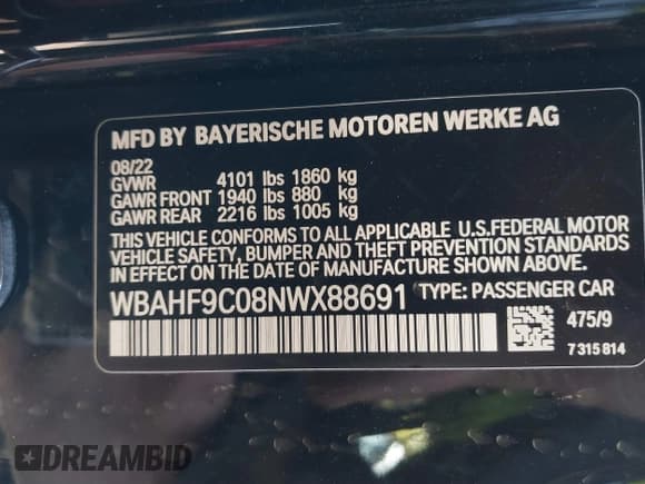 ✅ 2022 BMW Z4 sDriveM40i • VIN: WBAHF9C08NWX88691 • Lot: 40983519. Listed on IAAI with 11,108 mi. Free auction sales archive from the USA and detailed vehicle history report at DreamBid. Image 9.