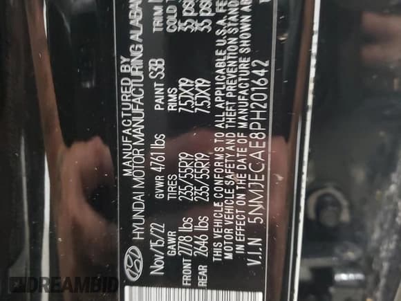 ✅ 2023 Hyundai Tucson Limited • VIN: 5NMJECAE8PH201642 • Lot: 90519255. Listed on Copart with 75,816 mi. Free auction sales archive from the USA and detailed vehicle history report at DreamBid. Image 13.