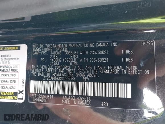 ✅ 2025 Lexus RX 350 • VIN: 2T2BAMBA3SC062063 • Lot: 43215002. Wystawiony na IAAI z przebiegiem 2 564 mil. Bezpłatny archiwum sprzedaży aukcyjnych z USA i szczegółowy raport historii pojazdu na DreamBid. Zdjęcie 9.