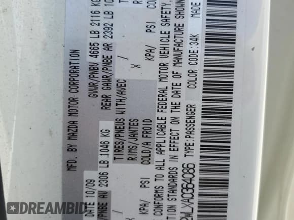 ✅ 2010 Mazda 5 Sport • VIN: JM1CR2WLXA0364086 • Лот: 54380125. Опубликован ранее на Copart с пробегом 184 973 миль. Бесплатный доступ к архиву аукционных продаж из США и подробный отчёт об истории автомобиля на DreamBid. Изображение 13.