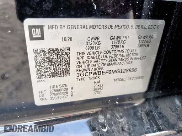 ✅ 2021 Chevrolet Silverado 1500 Custom • VIN: 3GCPWBEF0MG128956 • Lot: 85195835. Listed on Copart with 71,719 mi. Free auction sales archive from the USA and detailed vehicle history report at DreamBid. Image 13.