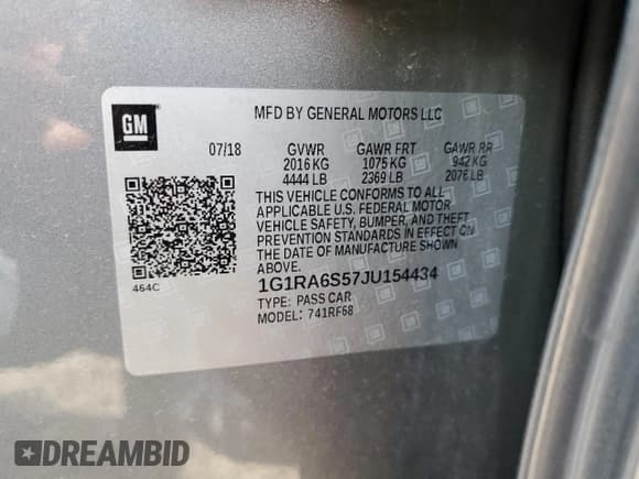 ✅ 2018 Chevrolet Volt LT • VIN: 1G1RA6S57JU154434 • Lot: 51642714. Wystawiony na Copart z przebiegiem 45 760 mil. Bezpłatny archiwum sprzedaży aukcyjnych z USA i szczegółowy raport historii pojazdu na DreamBid. Zdjęcie 14.