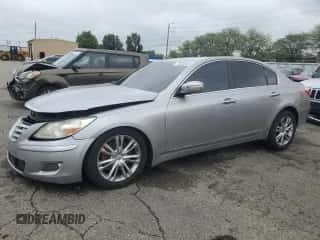 2011 Hyundai Genesis with VIN KMHGC4DF4BU115882, listed as a Copart auction lot 73282404 with 104,797 mi miles and Salvage title. Bid and sale history available at DreamBid. Image 1.