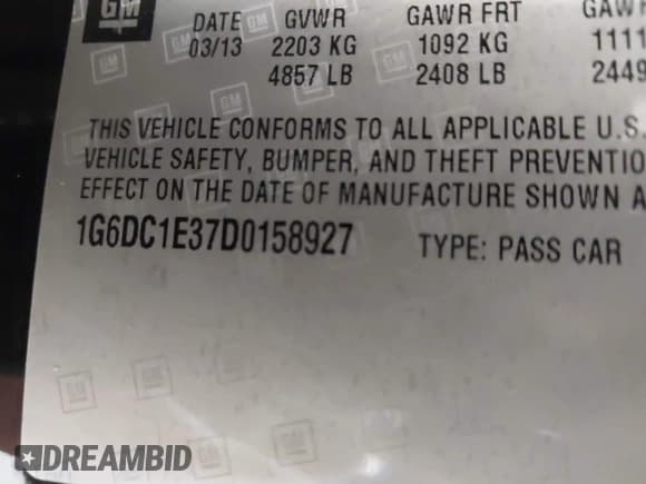 ✅ 2013 Cadillac CTS • VIN: 1G6DC1E37D0158927 • Lot: 42464692. Listed on IAAI with 105,944 mi. Free auction sales archive from the USA and detailed vehicle history report at DreamBid. Image 9.