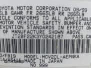 ✅ 2000 Toyota Camry LE • VIN: JT2BF22K3Y0242187 • Lot: 43767695. Listed on IAAI with 295,301 mi. Free auction sales archive from the USA and detailed vehicle history report at DreamBid. Image 9.