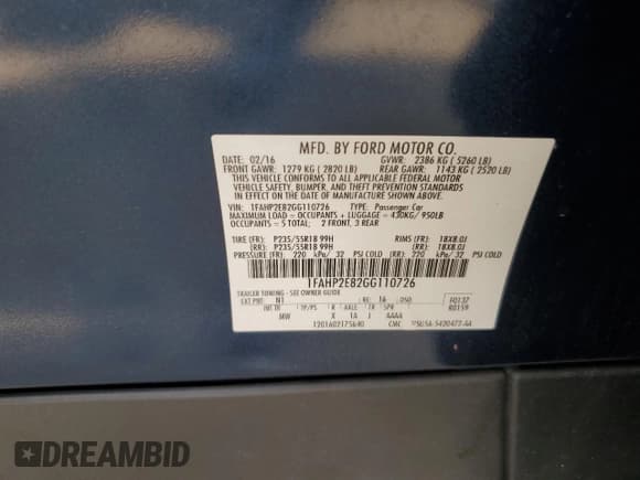 ✅ 2016 Ford Taurus SEL • VIN: 1FAHP2E82GG110726 • Лот: 59963525. Опубликован ранее на Copart с пробегом 87 859 миль. Бесплатный доступ к архиву аукционных продаж из США и подробный отчёт об истории автомобиля на DreamBid. Изображение 12.