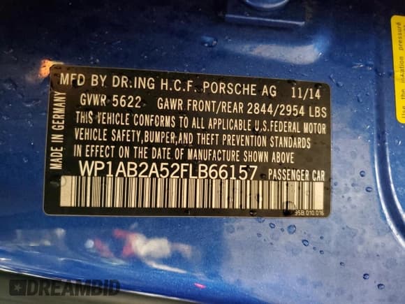 ✅ 2015 Porsche Macan S • VIN: WP1AB2A52FLB66157 • Lot: 91896965. Listed on Copart with 117,042 mi. Free auction sales archive from the USA and detailed vehicle history report at DreamBid. Image 12.