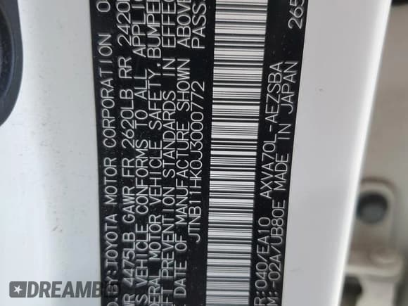 ✅ 2018 Toyota Camry LE • VIN: JTNB11HK0J3000772 • Lot: 84382425. Listed on Copart with 100,084 mi. Free auction sales archive from the USA and detailed vehicle history report at DreamBid. Image 13.