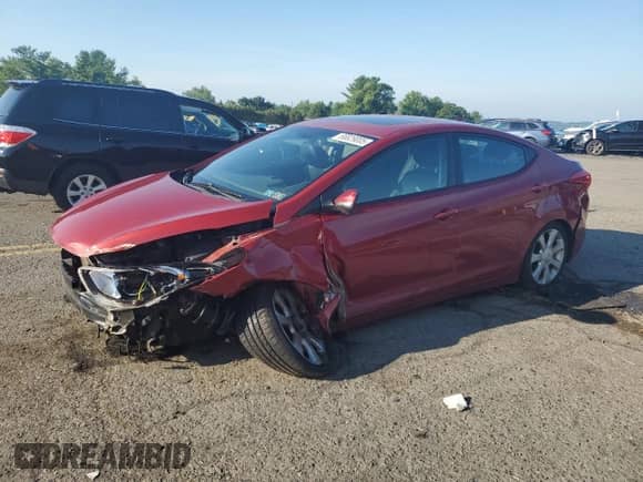 2012 Hyundai Elantra Limited with VIN KMHDH4AE7CU454475, listed as a Copart auction lot 66629005 with 138,783 mi miles and Salvage title. Bid and sale history available at DreamBid. Image 1.
