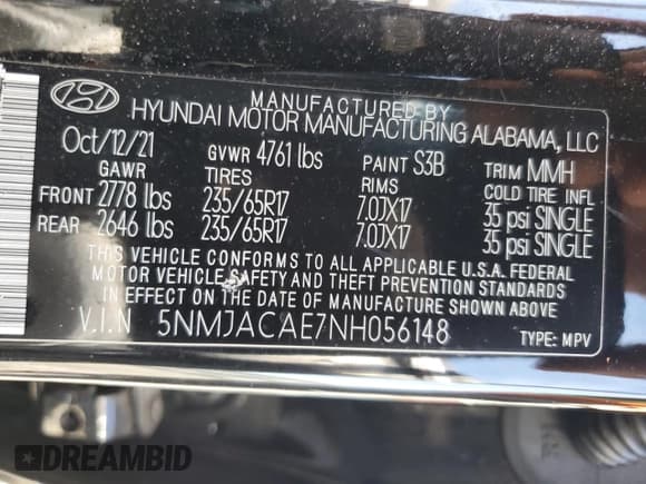 ✅ 2022 Hyundai Tucson SE • VIN: 5NMJACAE7NH056148 • Лот: 84804715. Опубликован ранее на Copart с пробегом 25 882 миль. Бесплатный доступ к архиву аукционных продаж из США и подробный отчёт об истории автомобиля на DreamBid. Изображение 13.