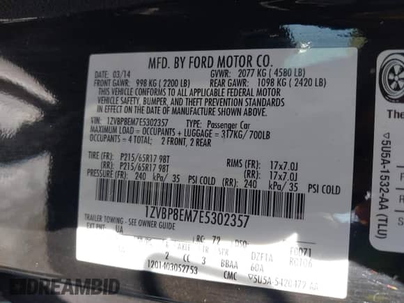 2014 Ford Mustang V6 с VIN 1ZVBP8EM7E5302357, выставлен на аукционе IAAI как лот 42639709 с пробегом 81 680 миль миль и . История ставок и продаж доступна на DreamBid. Изображение 9.