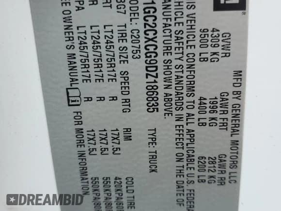 ✅ 2013 Chevrolet Silverado 2500HD LT • VIN: 1GC2CXCG9DZ186835 • Lot: 68593725. Wystawiony na Copart z przebiegiem 293 607 mil. Bezpłatny archiwum sprzedaży aukcyjnych z USA i szczegółowy raport historii pojazdu na DreamBid. Zdjęcie 12.