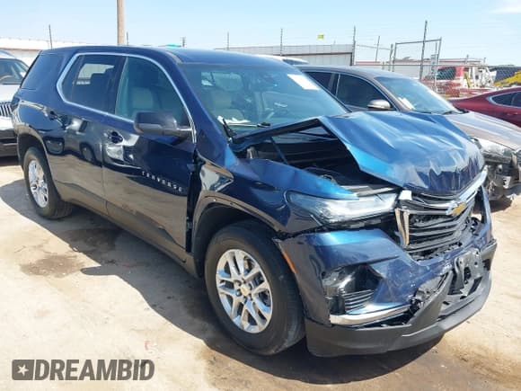 ✅ 2023 Chevrolet Traverse LS • VIN: 1GNERFKW3PJ171353 • Lot: 43230525. Wystawiony na IAAI z przebiegiem 47 401 mil. Bezpłatny archiwum sprzedaży aukcyjnych z USA i szczegółowy raport historii pojazdu na DreamBid. Zdjęcie 1.