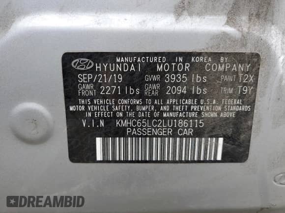 2020 Hyundai Ioniq Blue с VIN KMHC65LC2LU186115, выставлен на аукционе Copart как лот 71615674 с пробегом 95 742 миль миль и Списание • Salvage title. История ставок и продаж доступна на DreamBid. Изображение 12.