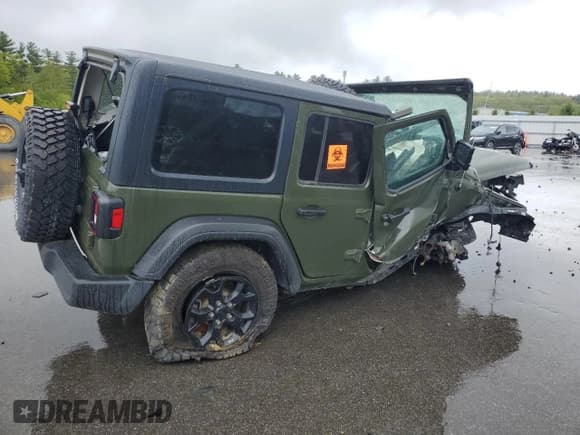 ✅ 2021 Jeep Wrangler Unlimited Sport S • VIN: 1C4HJXDG4MW666703 • Lot: 57576015. Listed on Copart with Not provided. Free auction sales archive from the USA and detailed vehicle history report at DreamBid. Image 3.