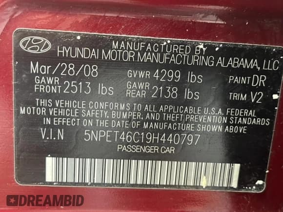 ✅ 2009 Hyundai Sonata GLS • VIN: 5NPET46C19H440797 • Лот: 88597825. Опубликован ранее на Copart с пробегом 54 454 миль. Бесплатный доступ к архиву аукционных продаж из США и подробный отчёт об истории автомобиля на DreamBid. Изображение 10.