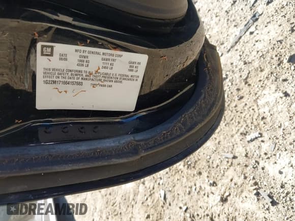 ✅ 2006 Pontiac G6 GTP • VIN: 1G2ZM171664157683 • Лот: 43685410. Опубликован ранее на IAAI с пробегом 213 209 миль. Бесплатный доступ к архиву аукционных продаж из США и подробный отчёт об истории автомобиля на DreamBid. Изображение 9.