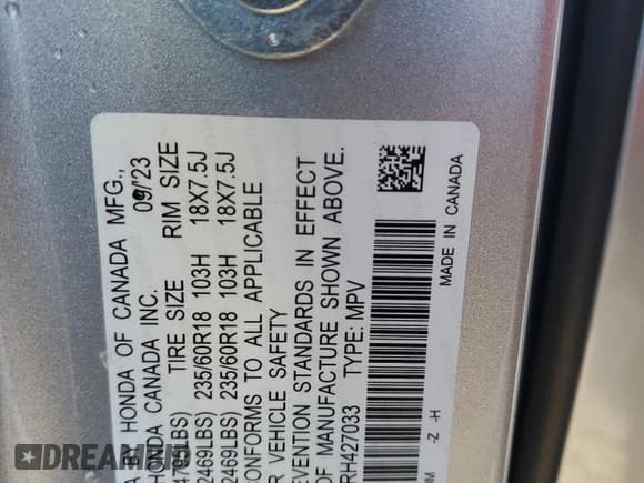 ✅ 2024 Honda CR-V EX-L • VIN: 2HKRS4H78RH427033 • Lot: 90014985. Listed on Copart with 18,606 mi. Free auction sales archive from the USA and detailed vehicle history report at DreamBid. Image 14.