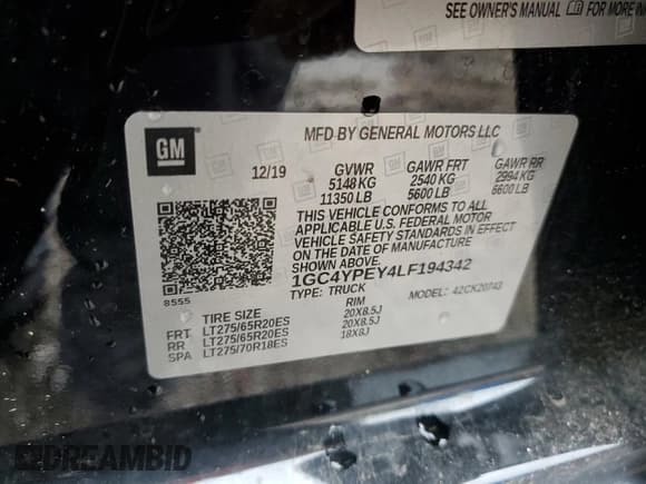 ✅ 2020 Chevrolet Silverado 2500HD LTZ • VIN: 1GC4YPEY4LF194342 • Lot: 60039875. Wystawiony na Copart z przebiegiem 54 053 mil. Bezpłatny archiwum sprzedaży aukcyjnych z USA i szczegółowy raport historii pojazdu na DreamBid. Zdjęcie 12.