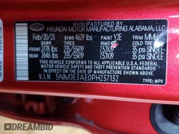 ✅ 2023 Hyundai Tucson Limited • VIN: 5NMJE3AE0PH237132 • Lot: 78661474. Wystawiony na Copart z przebiegiem 41 442 mil. Bezpłatny archiwum sprzedaży aukcyjnych z USA i szczegółowy raport historii pojazdu na DreamBid. Zdjęcie 14.