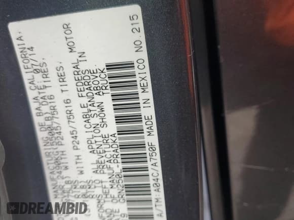 ✅ 2014 Toyota Tacoma • VIN: 3TMMU4FN8EM071919 • Lot: 86475815. Listed on Copart with 87,845 mi. Free auction sales archive from the USA and detailed vehicle history report at DreamBid. Image 12.