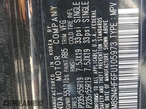 ✅ 2015 Hyundai Santa Fe Limited • VIN: KM8SN4HF6FU105973 • Лот: 58982035. Опубликован ранее на Copart с пробегом 122 437 миль. Бесплатный доступ к архиву аукционных продаж из США и подробный отчёт об истории автомобиля на DreamBid. Изображение 14.