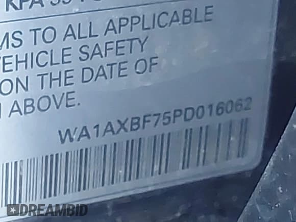 ✅ 2023 Audi Q7 Premium • VIN: WA1AXBF75PD016062 • Лот: 43460658. Опубликован ранее на IAAI с пробегом 57 753 миль. Бесплатный доступ к архиву аукционных продаж из США и подробный отчёт об истории автомобиля на DreamBid. Изображение 9.