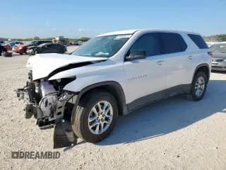 ✅ 2021 Chevrolet Traverse LS • VIN: 1GNERFKW4MJ241521 • Lot: 80965975. Wystawiony na Copart z przebiegiem Nie podano. Bezpłatny archiwum sprzedaży aukcyjnych z USA i szczegółowy raport historii pojazdu na DreamBid. Zdjęcie 1.