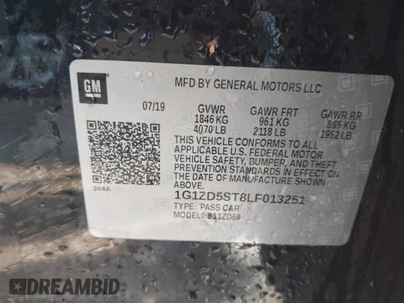 2020 Chevrolet Malibu LT с VIN 1G1ZD5ST8LF013251, выставлен на аукционе IAAI как лот 43181499 с пробегом 95 705 миль миль и . История ставок и продаж доступна на DreamBid. Изображение 9.