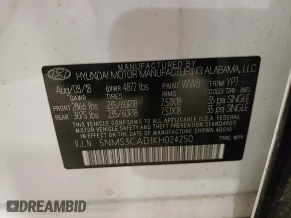 ✅ 2019 Hyundai Santa Fe SEL • VIN: 5NMS3CAD1KH024250 • Lot: 54616614. Wystawiony na Copart z przebiegiem 45 598 mil. Bezpłatny archiwum sprzedaży aukcyjnych z USA i szczegółowy raport historii pojazdu na DreamBid. Zdjęcie 13.