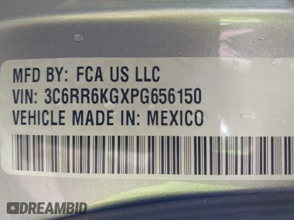 ✅ 2023 Ram 1500 Tradesman • VIN: 3C6RR6KGXPG656150 • Лот: 41346453. Опубликован ранее на IAAI с пробегом 57 147 миль. Бесплатный доступ к архиву аукционных продаж из США и подробный отчёт об истории автомобиля на DreamBid. Изображение 9.