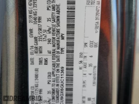 ✅ 2016 Ford Escape SE • VIN: 1FMCU9GX6GUC11369 • Лот: 92130735. Опубликован ранее на Copart с пробегом 103 410 миль. Бесплатный доступ к архиву аукционных продаж из США и подробный отчёт об истории автомобиля на DreamBid. Изображение 13.