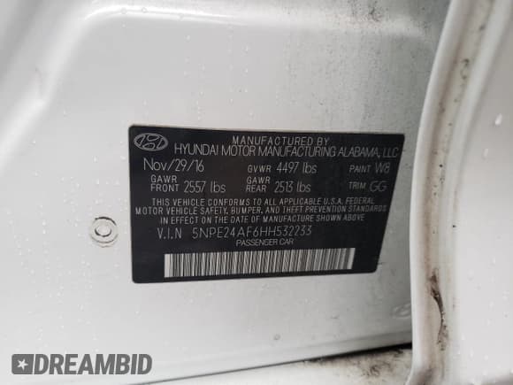 ✅ 2017 Hyundai Sonata SE • VIN: 5NPE24AF6HH532233 • Лот: 37051573. Опубликован ранее на Copart с пробегом 85 484 миль. Бесплатный доступ к архиву аукционных продаж из США и подробный отчёт об истории автомобиля на DreamBid. Изображение 12.