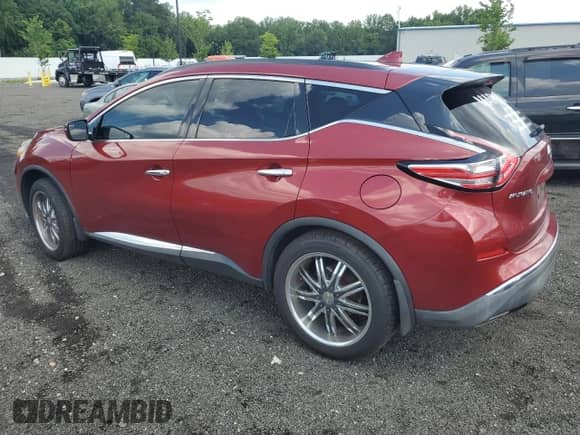 2016 Nissan Murano SV with VIN 5N1AZ2MH2GN155213, listed as a Copart auction lot 64296205 with 103,033 mi miles and Salvage title. Bid and sale history available at DreamBid. Image 2.