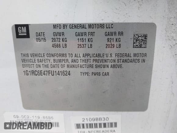 ✅ 2015 Chevrolet Volt • VIN: 1G1RC6E47FU141624 • Lot: 43303865. Wystawiony na IAAI z przebiegiem 38 622 mil. Bezpłatny archiwum sprzedaży aukcyjnych z USA i szczegółowy raport historii pojazdu na DreamBid. Zdjęcie 9.