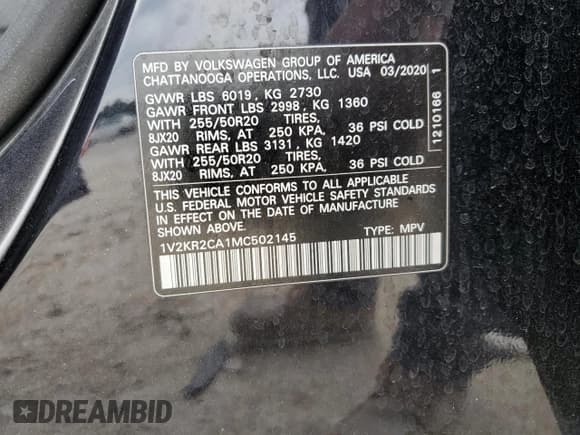 ✅ 2021 Volkswagen Atlas SE • VIN: 1V2KR2CA1MC502145 • Лот: 55302015. Опубликован ранее на Copart с пробегом 90 845 миль. Бесплатный доступ к архиву аукционных продаж из США и подробный отчёт об истории автомобиля на DreamBid. Изображение 13.