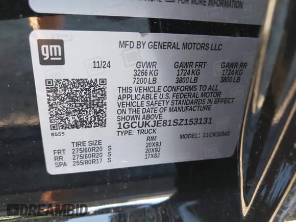 ✅ 2025 Chevrolet Silverado 1500 High Country • VIN: 1GCUKJE81SZ153131 • Lot: 41597428. Listed on IAAI with 3,032 mi. Free auction sales archive from the USA and detailed vehicle history report at DreamBid. Image 9.