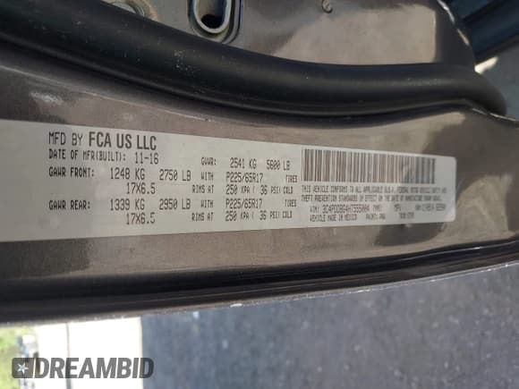 ✅ 2017 Dodge Journey SXT • VIN: 3C4PDDBG4HT555004 • Lot: 42007689. Wystawiony na IAAI z przebiegiem 190 367 mil. Bezpłatny archiwum sprzedaży aukcyjnych z USA i szczegółowy raport historii pojazdu na DreamBid. Zdjęcie 9.