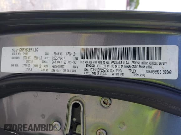 ✅ 2009 Dodge 1500 TRX • VIN: 1D3HV18P19S781115 • Lot: 42157533. Listed on IAAI with 113,016 mi. Free auction sales archive from the USA and detailed vehicle history report at DreamBid. Image 9.